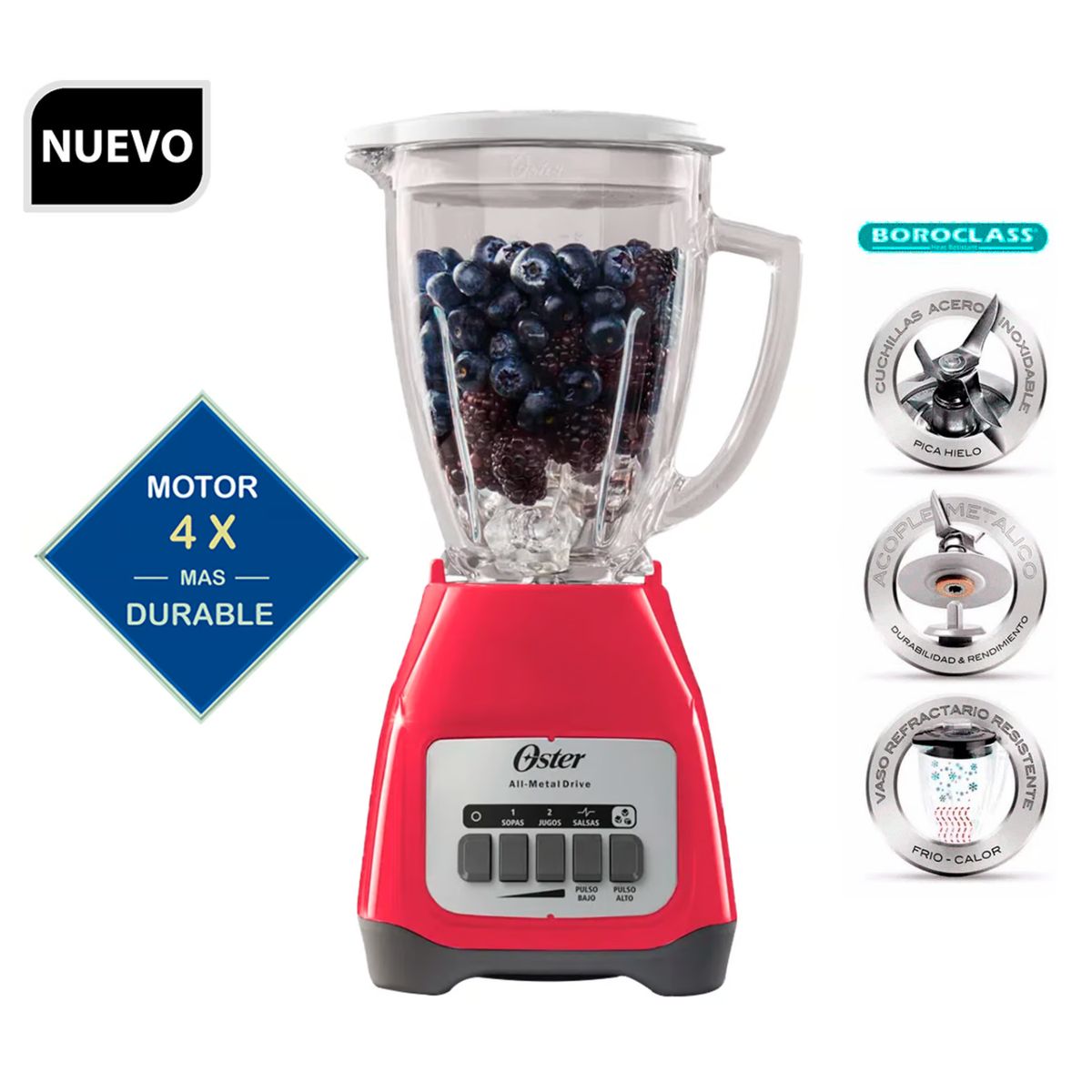 OSTER - Combo Licuadora BLSTKAGMPB + Hervidor Eléctrico BVSTKT4177M