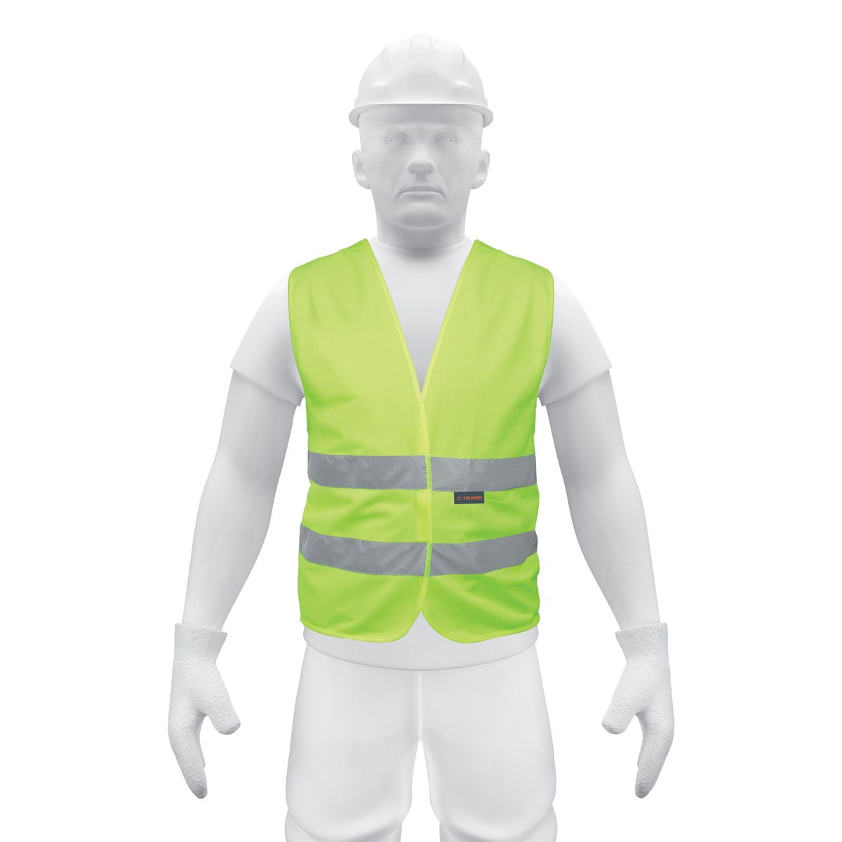 TRUPER -  Chaleco de seguridad verde con cintas de alta visibilidad Truper