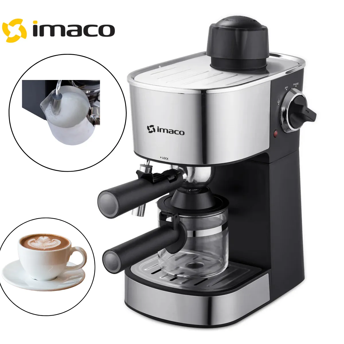 IMACO - Cafetera Espresso Imaco 4 Tazas 3.5 BAR