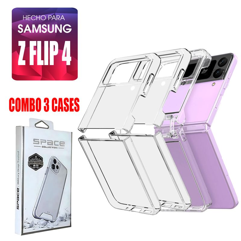 ASIA IMPORT - Combo Case Space Transparente Para Samsung Z Flip 4