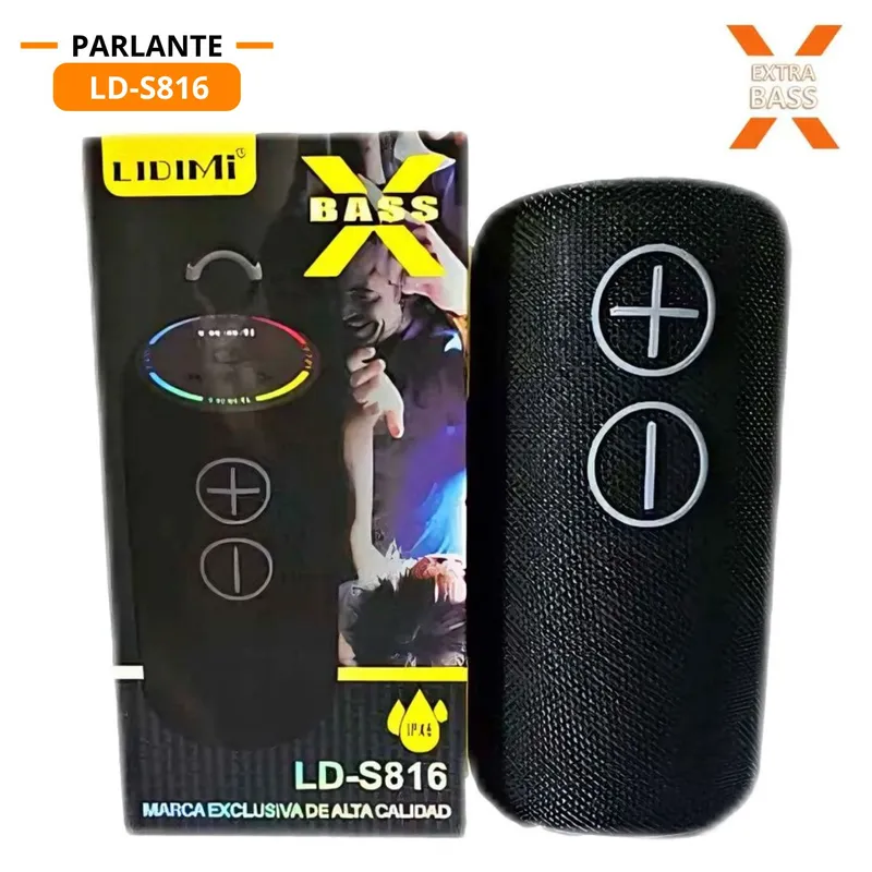LIDIMI - Parlante Bluetooth Portátil LIDIMI LD-S816  20W X-BASS Luces RGB FM TWS