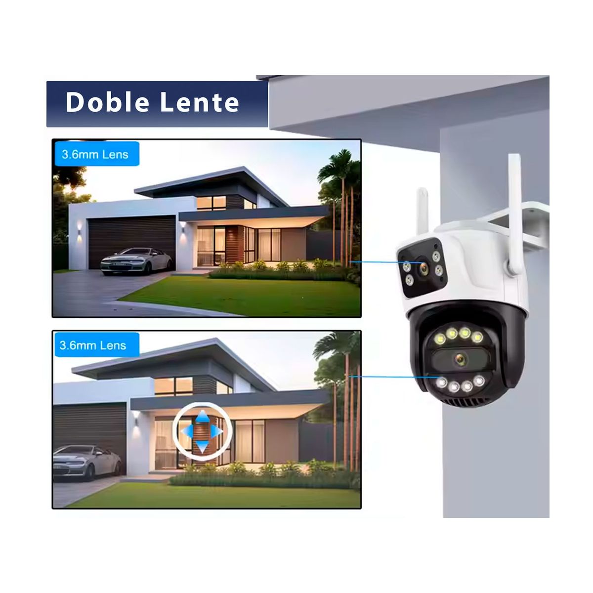 OEM - Cámara de Seguridad Bossney BS-H9010 3K Doble Lente Wifi Bluetooth IP66