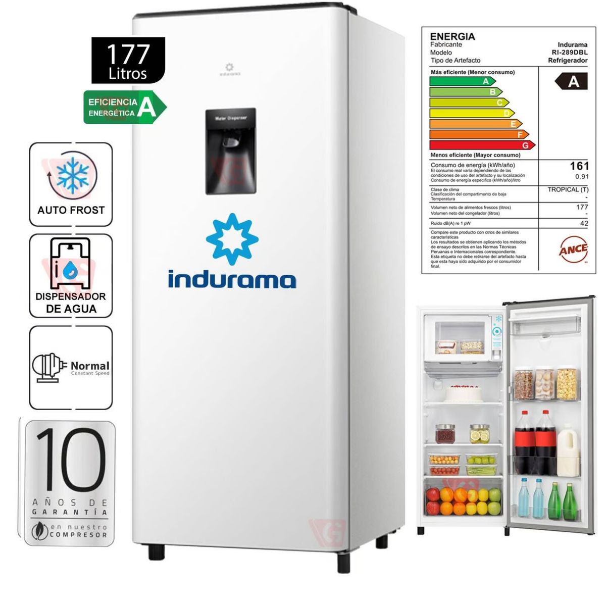 INDURAMA - Refrigeradora Indurama 177LT RI-289DBL Blanco