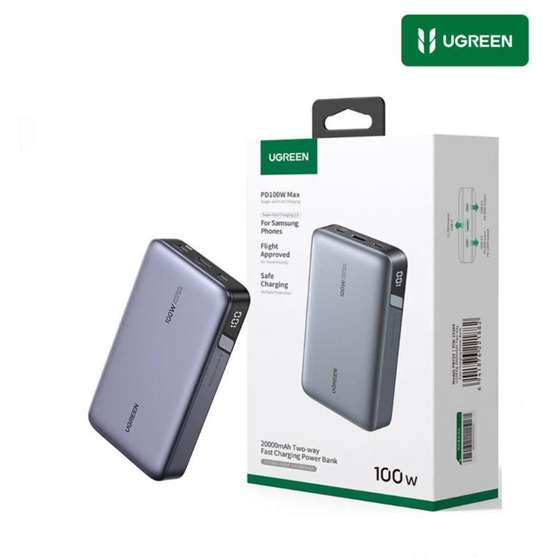 UGREEN - PowerBank Ugreen Nexode 100w 20,000mAh con Cable USB-C Para Galaxy iPhone 16