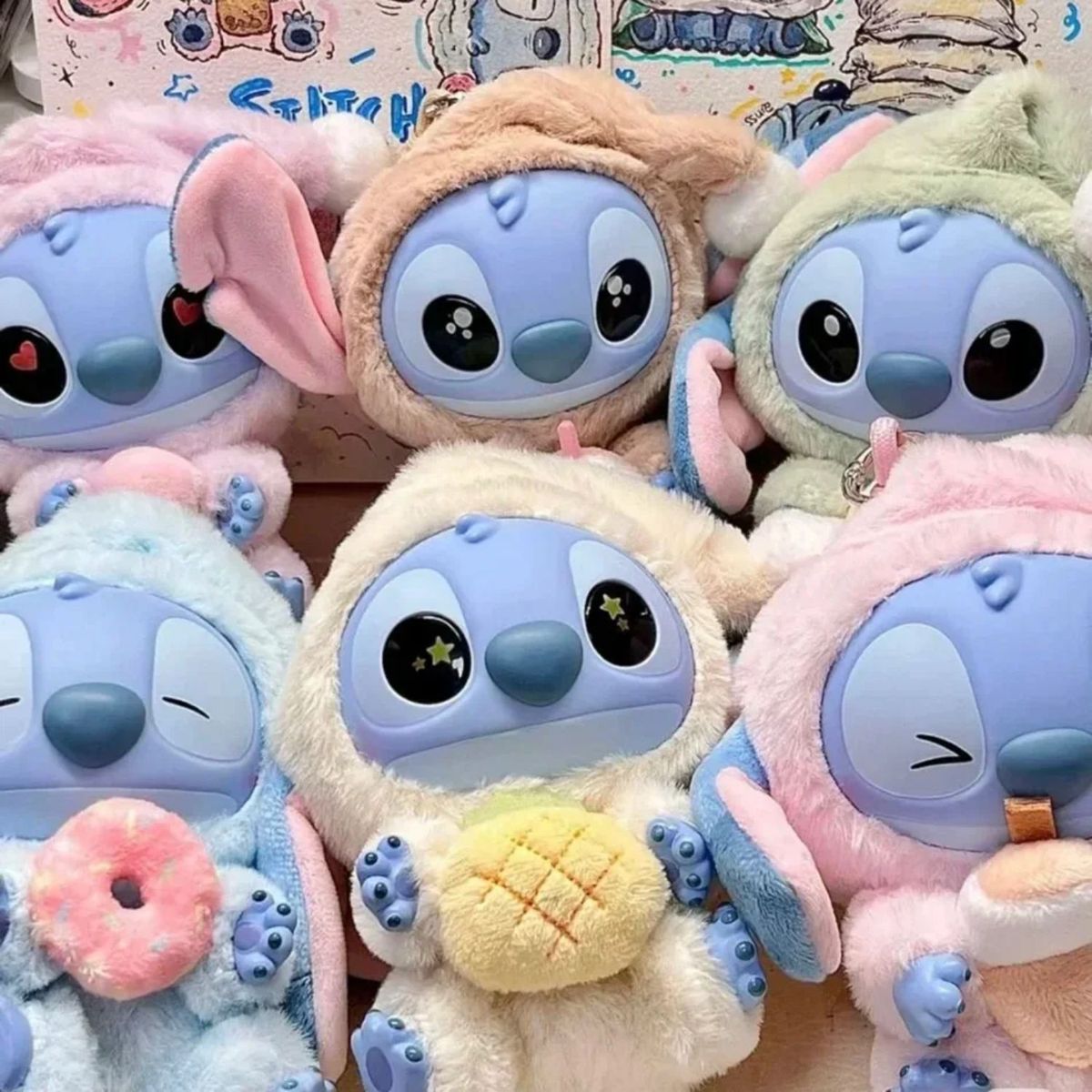 KAWAI - Muñeco Dupe Stitch Peluche Colgante Sorpresa 14 cm