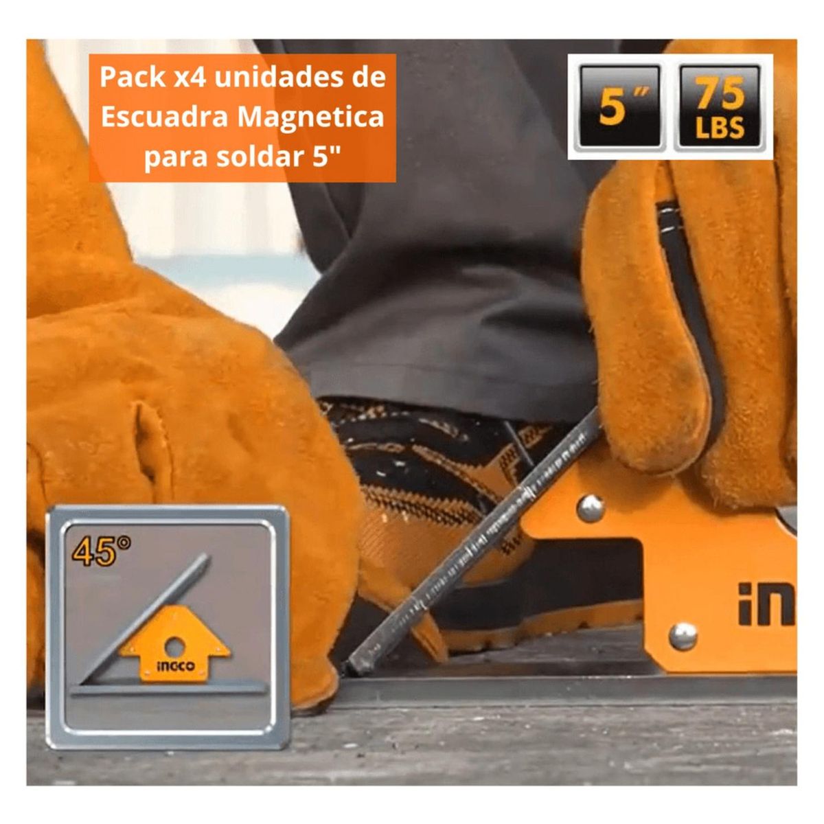 INGCO TOOLS - Escuadra magnetica para soldar 5 Ingco