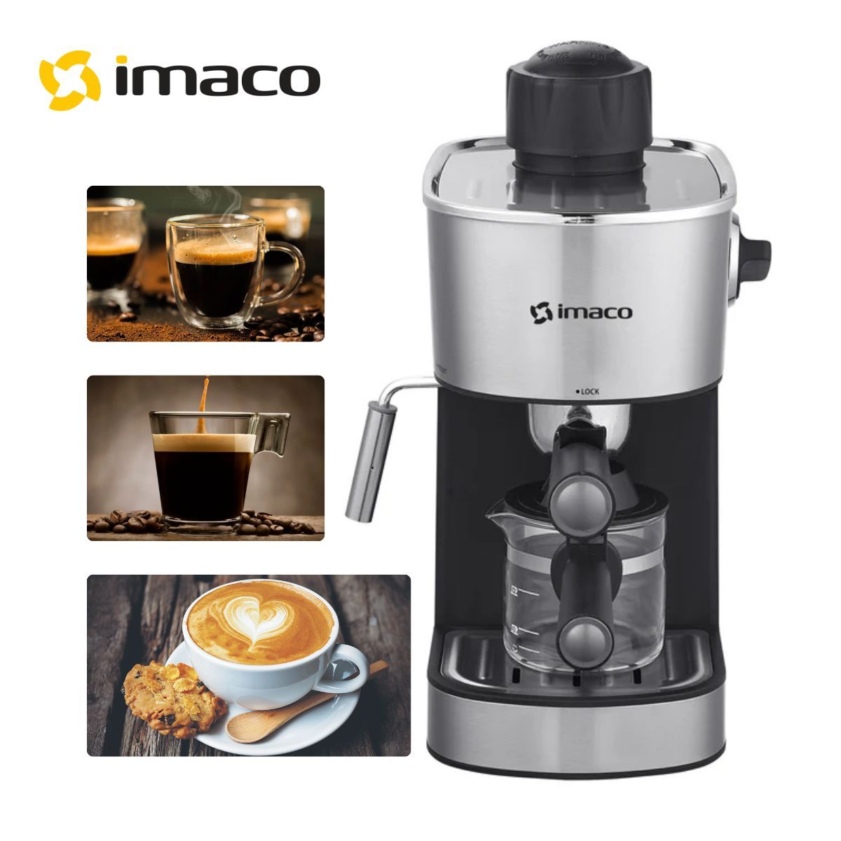 IMACO - Cafetera Espresso de 4 Tazas Imaco