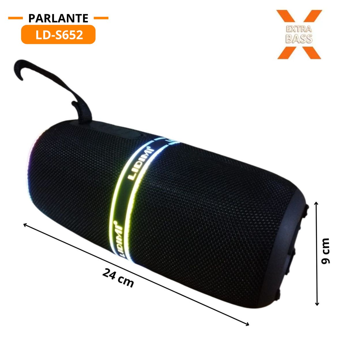 LIDIMI - Parlante Bluetooth Lidimi LD-S652 30W X-BASS con Luces RGB USB y Radio FM