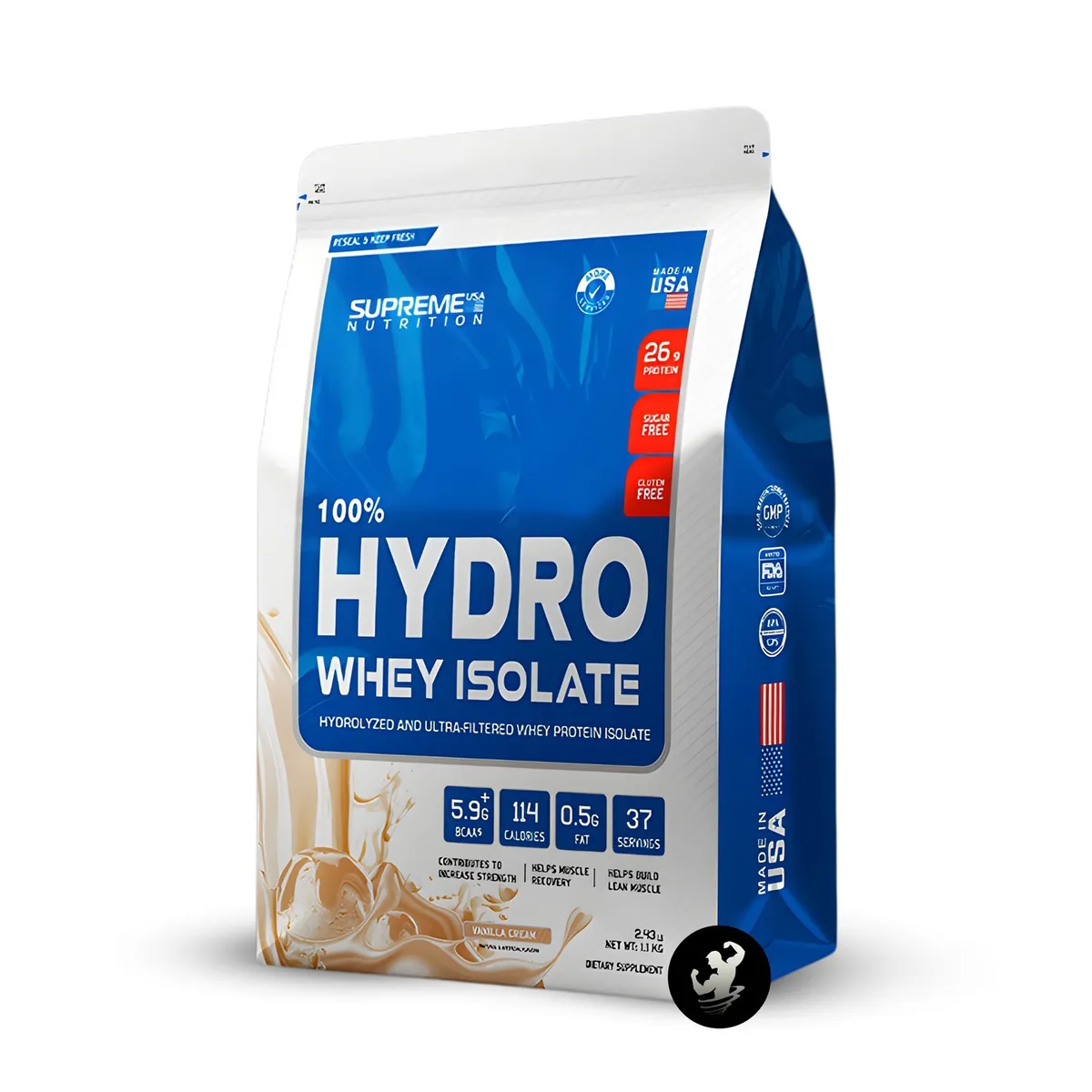 SUPREME NUTRITION - Proteína 100% Hydro whey Isolate 2.43 lb - Vanilla Cream
