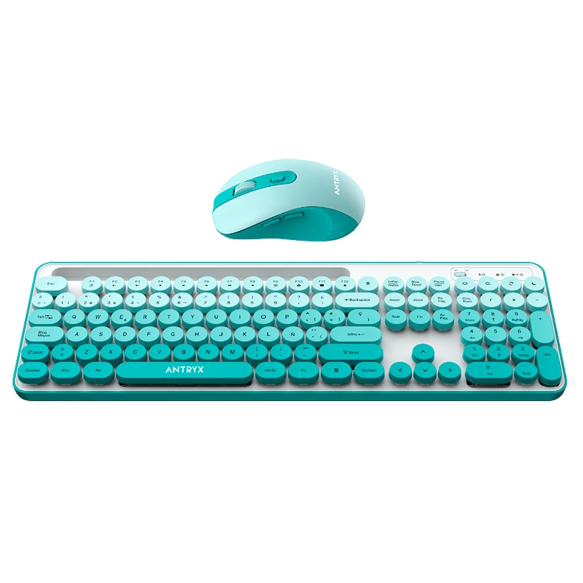 ANTRYX - Kit Antryx Teclado y Mouse Inalámbrico WS-970 Verde
