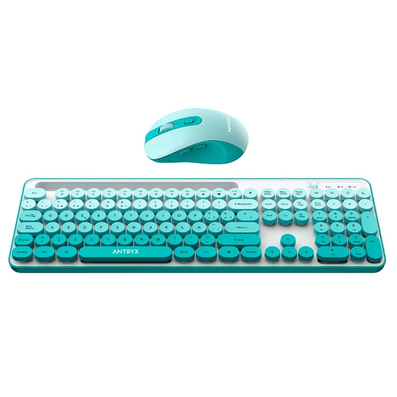ANTRYX - Kit Antryx Teclado y Mouse Inalámbrico WS-970 Verde