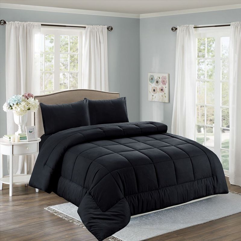 CASATEX - EDREDÓN CASATEX NEGRO 100%  ALGODÓN KING