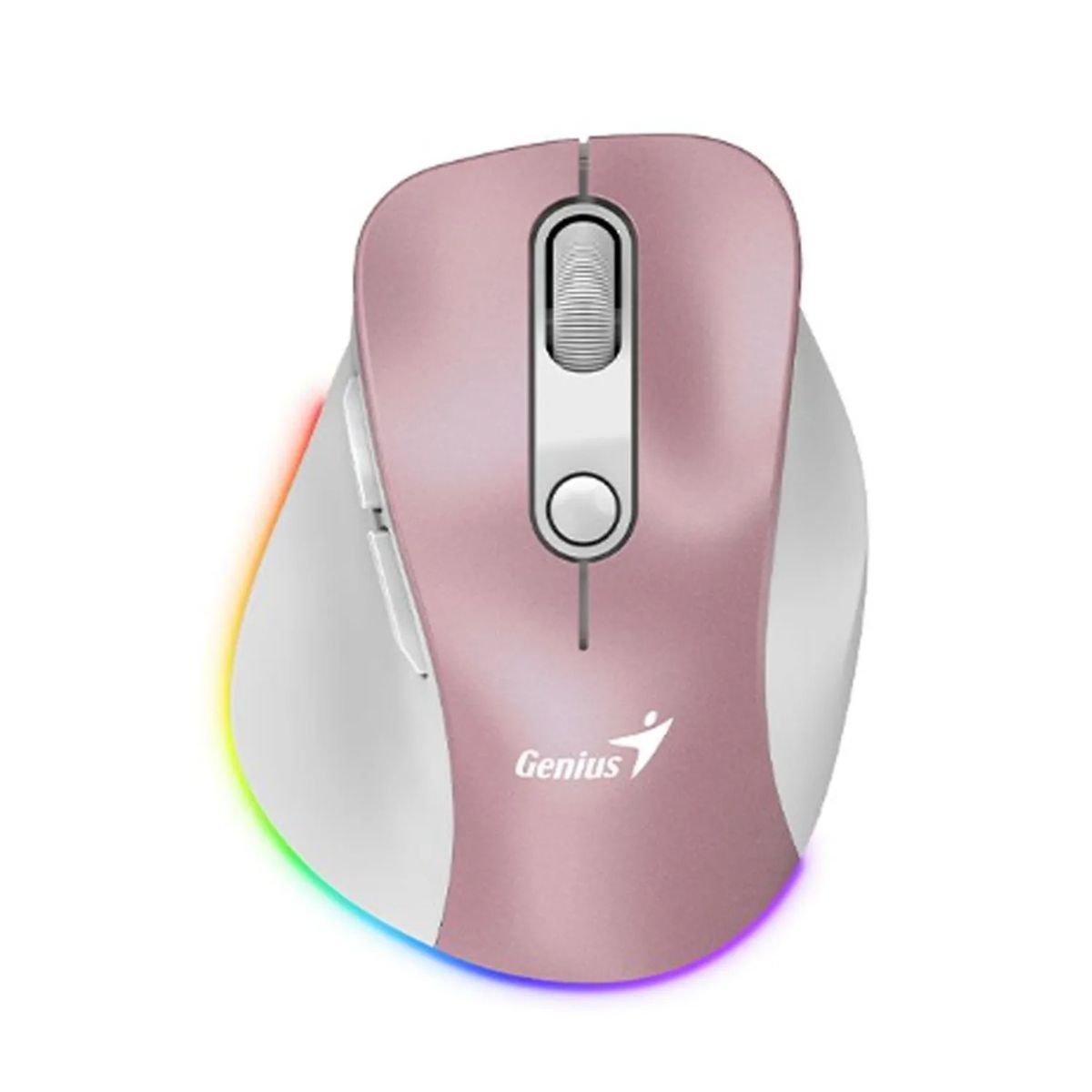 GENIUS - Mouse Genius Ergo 9000s Pro Dual Recargable Bt ARosado claro