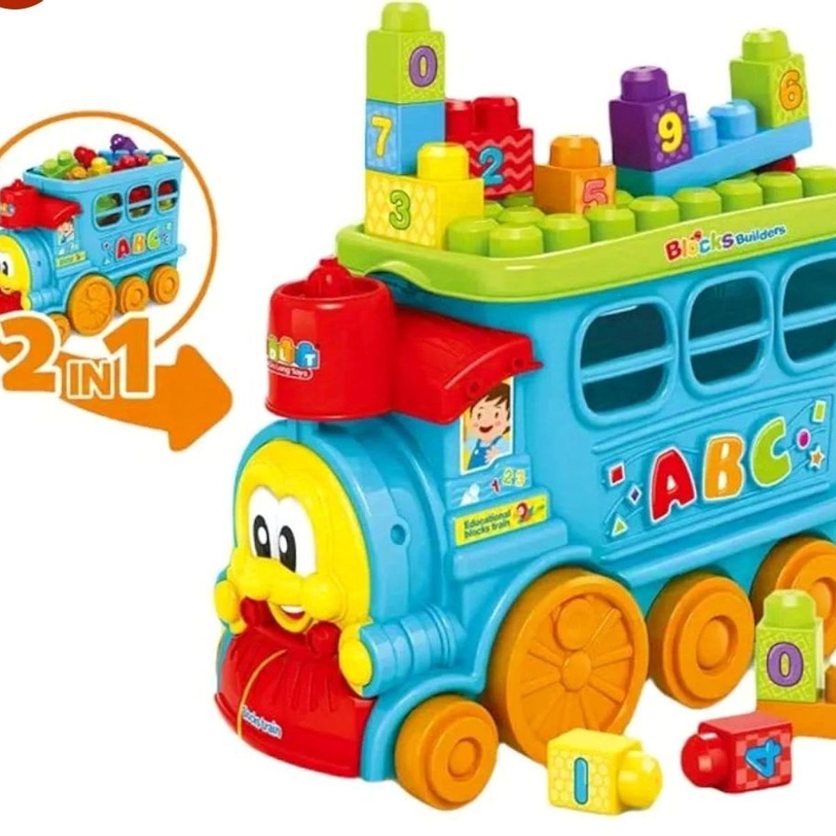 GENERICO - Tren Educativo 2 en 1 con Bloques Didácticos