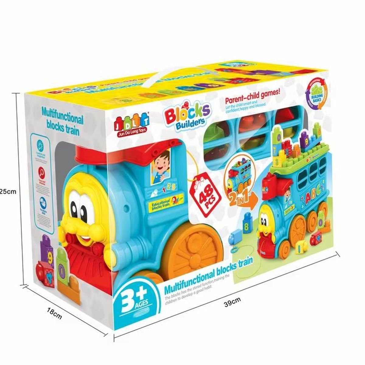 GENERICO - Tren Educativo 2 en 1 con Bloques Didácticos