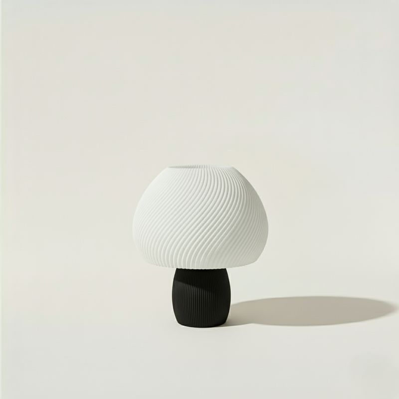 GENERICO - Lámpara Seta de impresión 3D blanco y negro