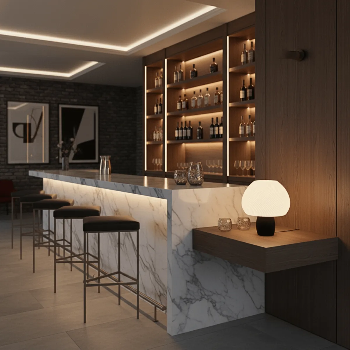 GENERICO - Lámpara Seta de impresión 3D blanco y negro