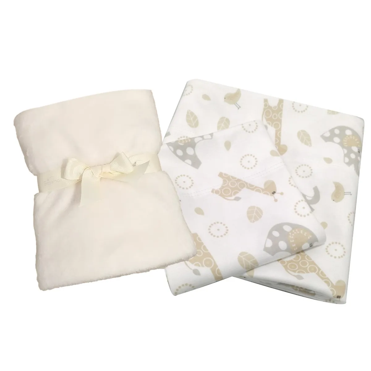 BLAUHOUSE - Set Sabanas Colecho 100% Algodon + Manta de Felpa Bebé