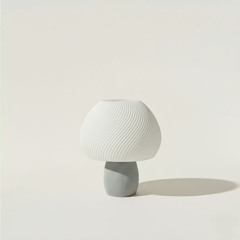 GENERICO - Lámpara Seta de impresión 3D blanco y gris