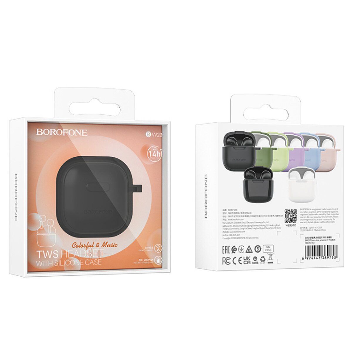 BOROFONE - AUDÍFONOS INALÁMBRICOS BLUETOOTH BOROFONE BW29  NEGRO