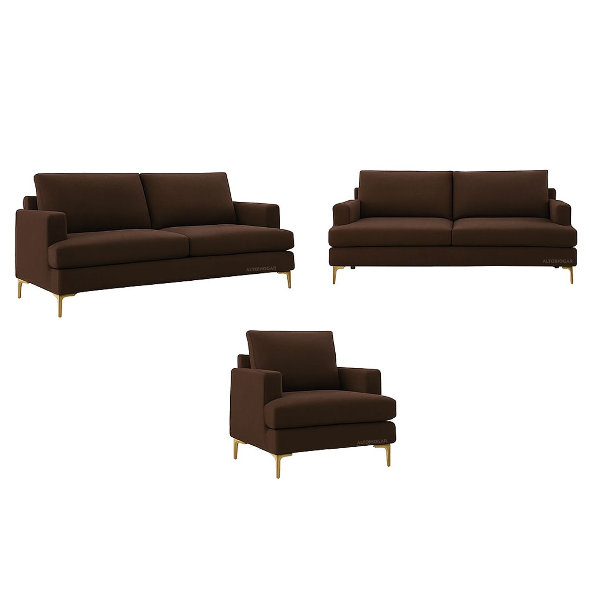 ALTO HOGAR - Juego de Sala 3 2 1 Zeika Alto Hogar Marrón