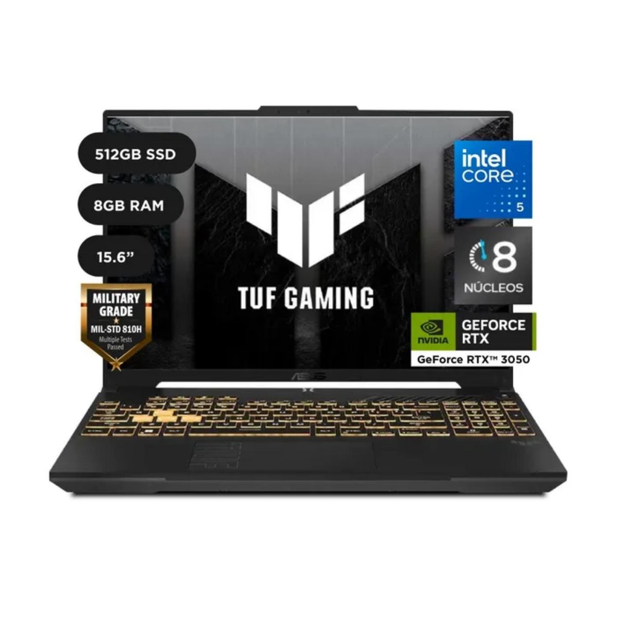 ASUS - Laptop Asus TUF Gaming F16 16" Window 11 Home Intel Core 5 8GB 512GB SSD 210H RTX3050