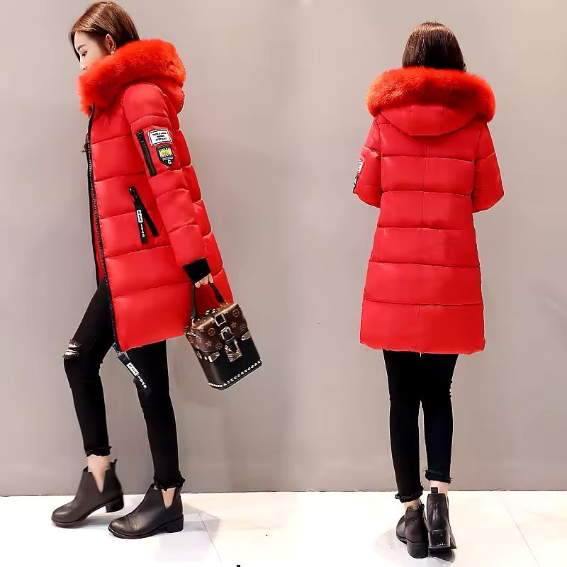 GENERICO - Casaca larga acolchada con capucha para mujer