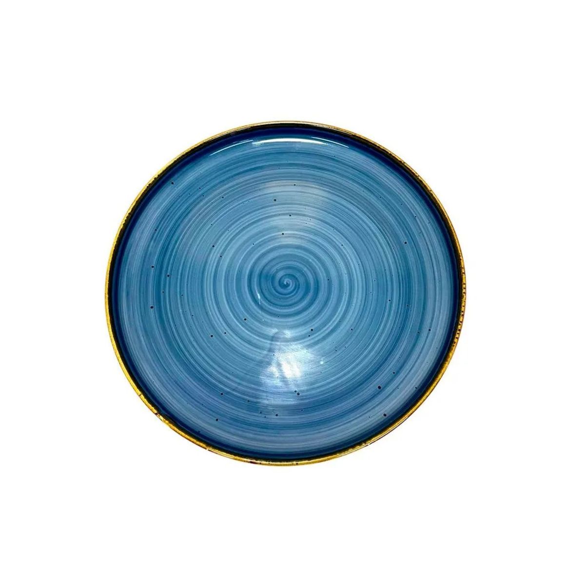 ICHIMATSU - Plato Redondo con borde alto 10 Aruba Azul X6