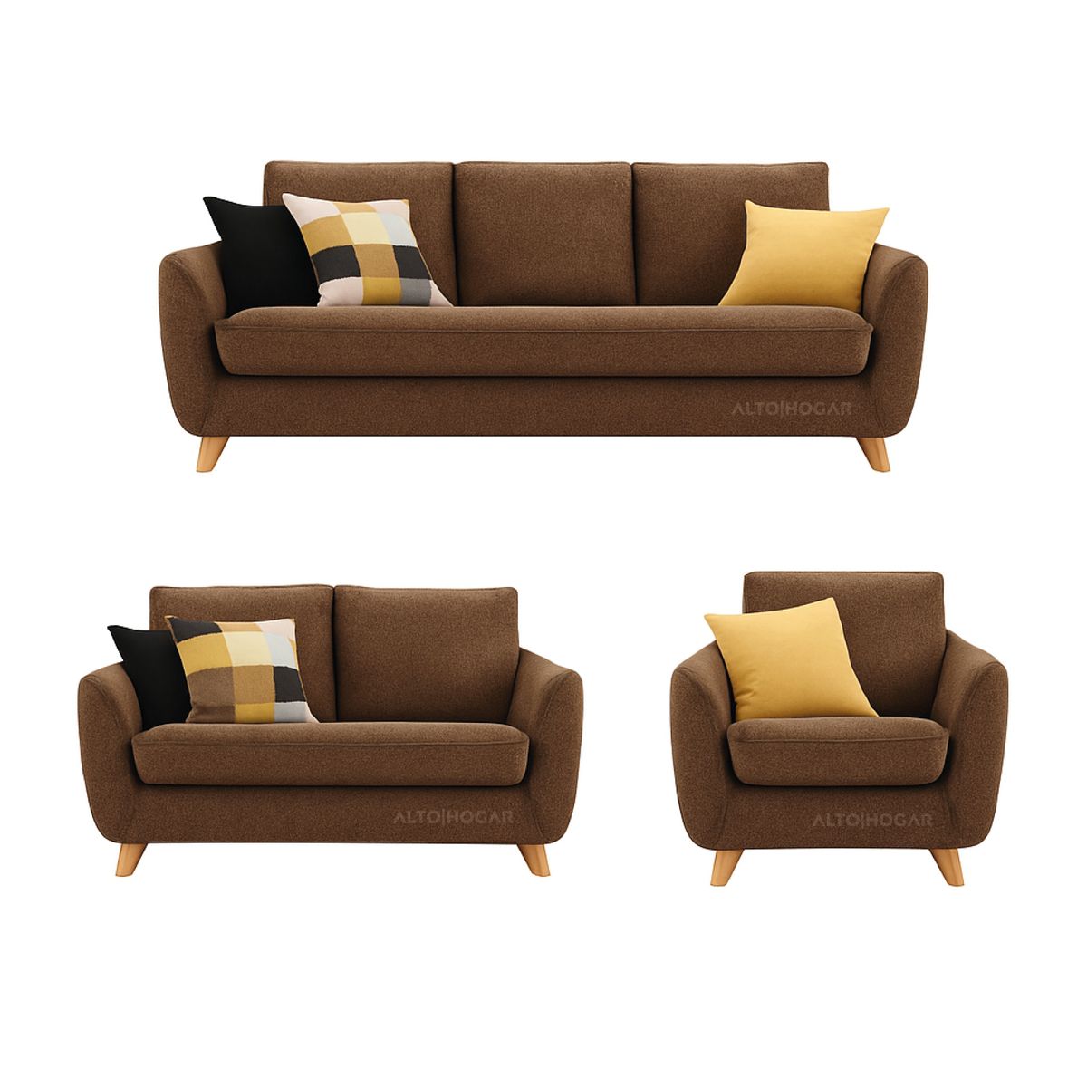 ALTO HOGAR - Juego de Sala 3 2 1 Tamahra Alto Hogar Marrón