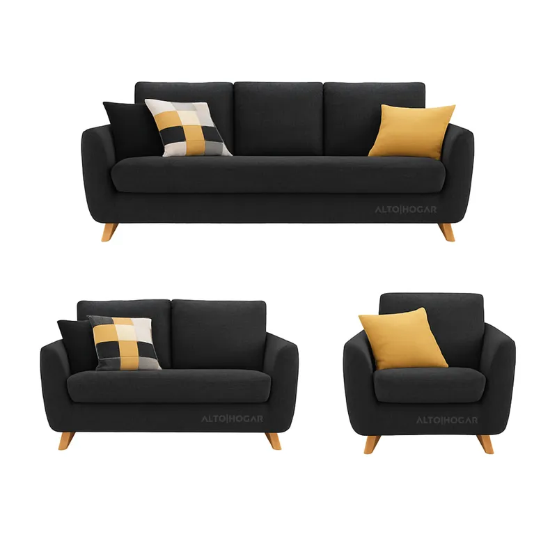 ALTO HOGAR - Juego de Sala 3 2 1 Tamahra Alto Hogar Negro