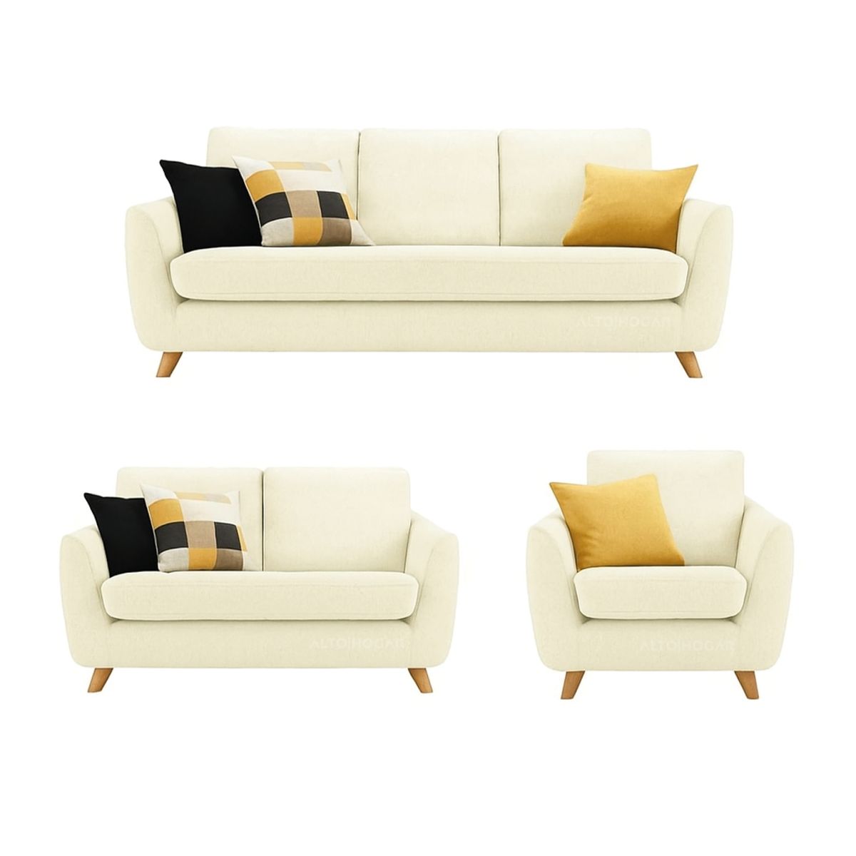 ALTO HOGAR - Juego de Sala 3 2 1 Tamahra Alto Hogar Crema