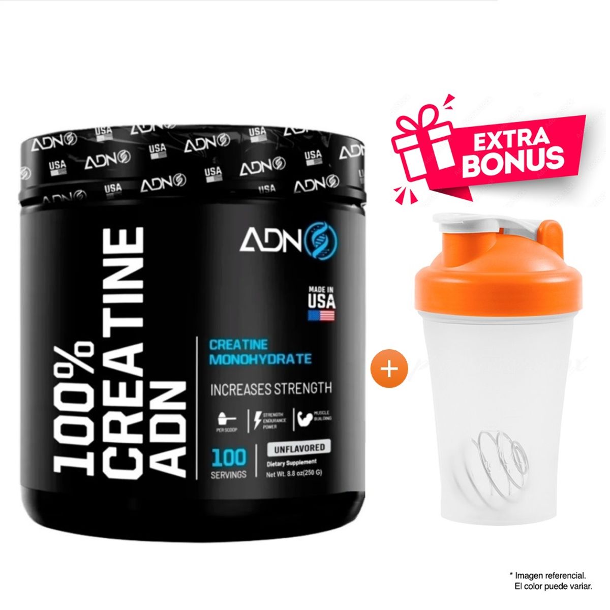 ADN - CREATINE Creatina Monohidratada ADN NUTRITION 250 gramos