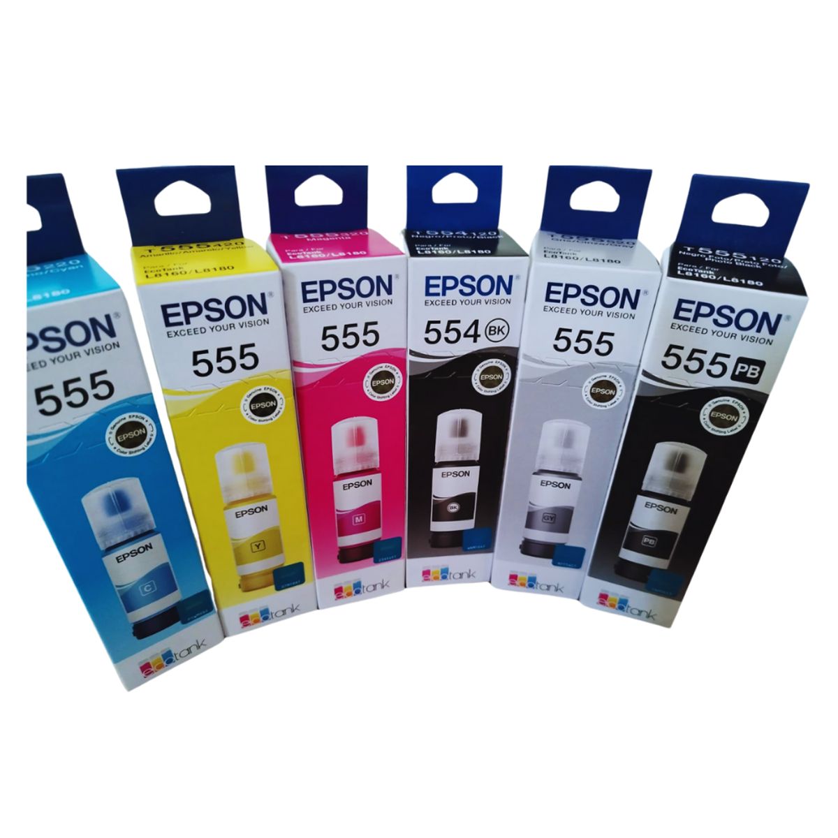 MALCREADO32367 - Kit Tinta Epson T554 y T555 Originales –  6 colores