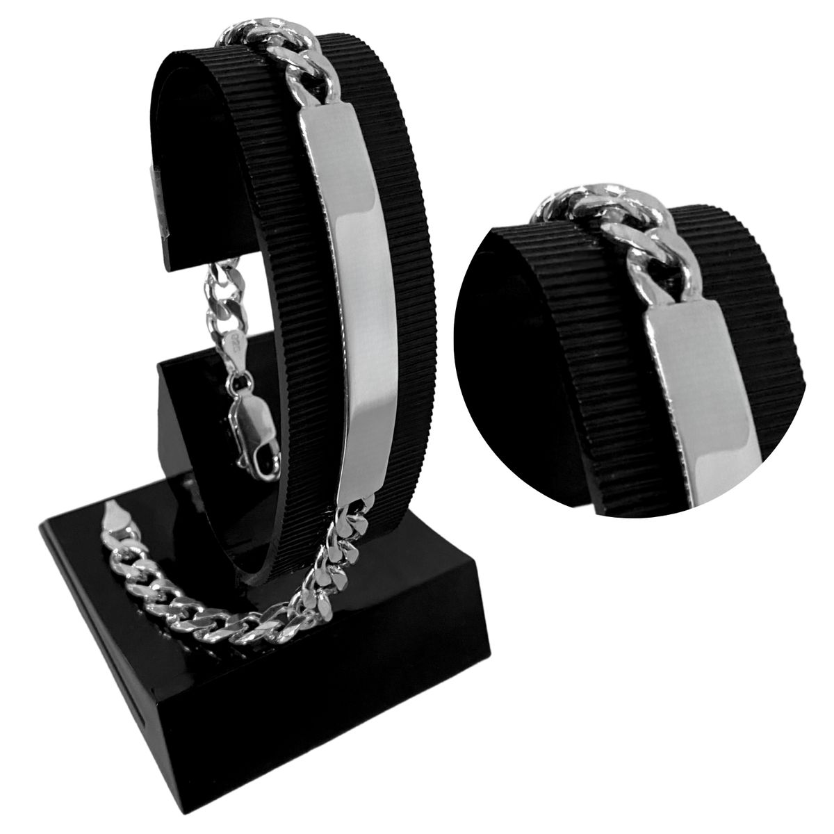 GENERICO - Pulsera Hombre Esclava Lomo Corvina Regalo Papá Novio Plata 925