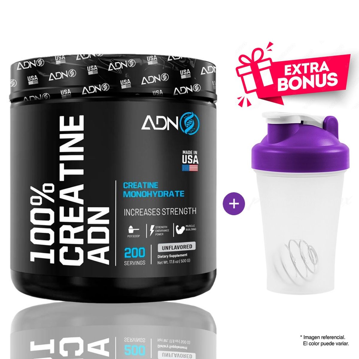 ADN - CREATINA 500 GR ADN NUTRITION Sabor NATURAL