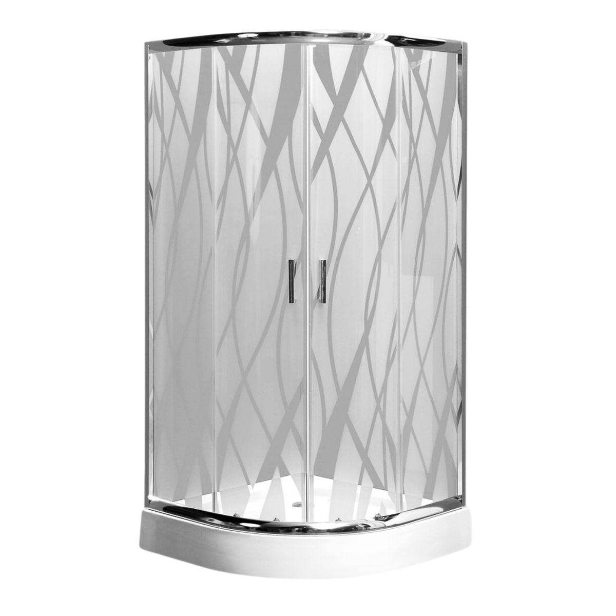 XM - Cabina de Ducha Pavonado con Ondas Translúcidas 200x100 más Base