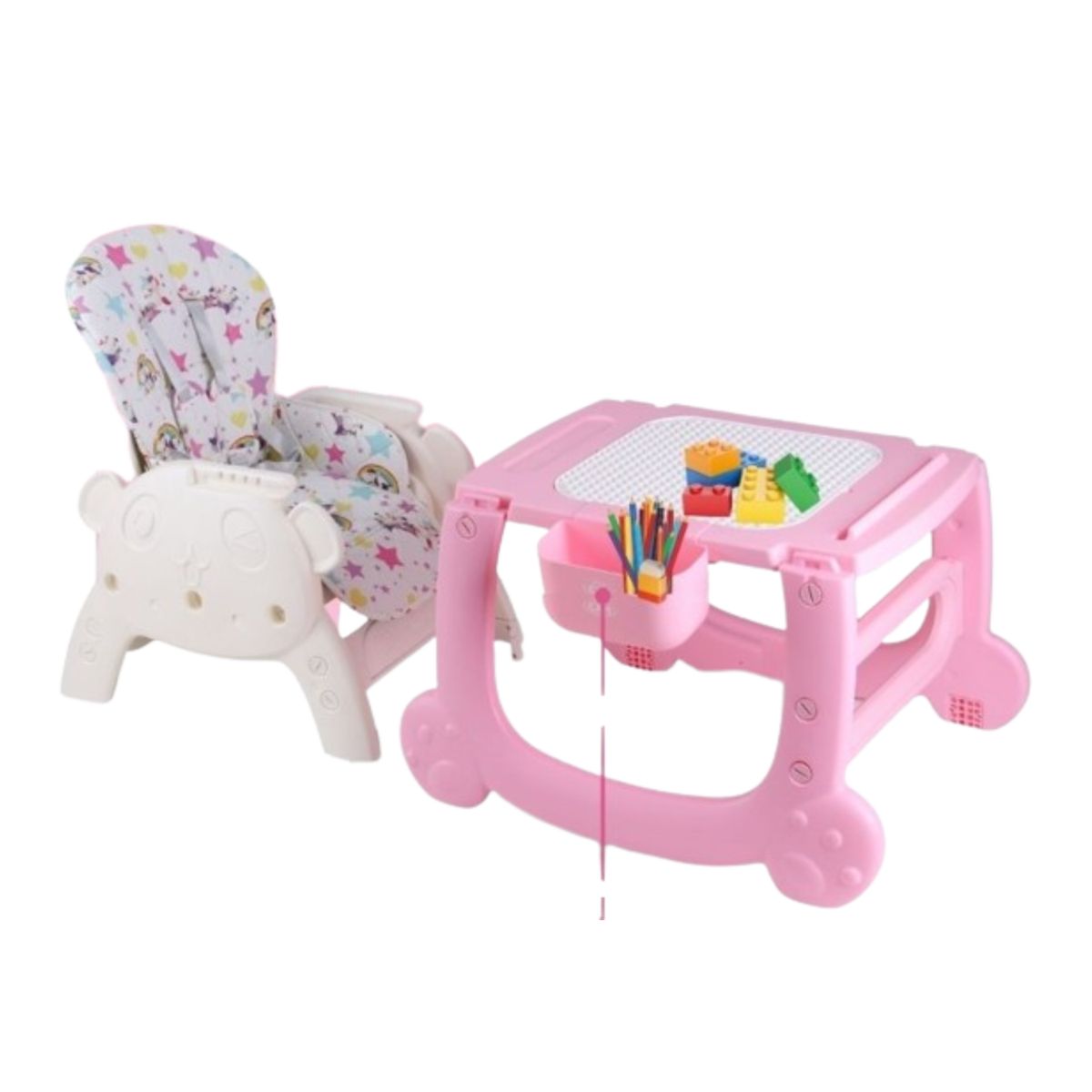 EBABY - Silla de Comer Escritorio para bebe Artist Rosado