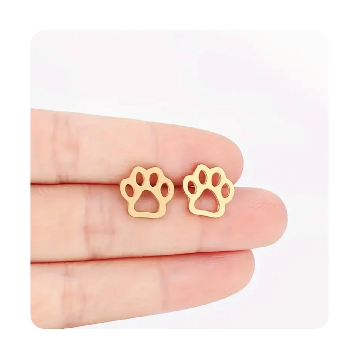 GENERICO - Aretes Acero - Patita Mascota Dorado