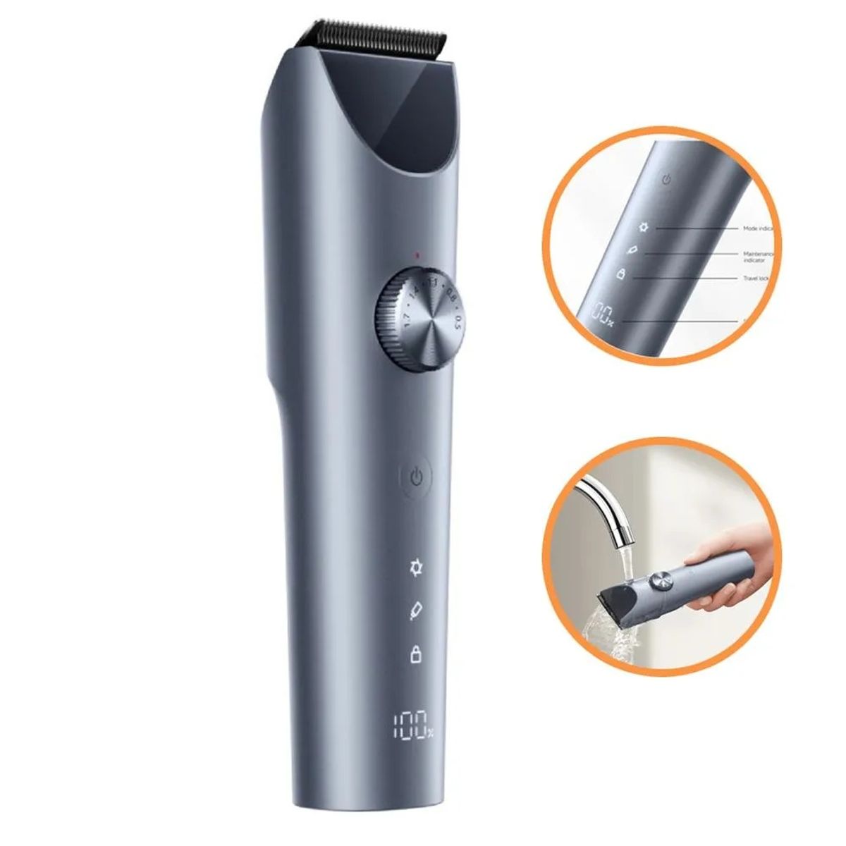 XIAOMI - XIAOMI Cortadora de pelo, 2 cuchillas de aleación de titanio, doble capa