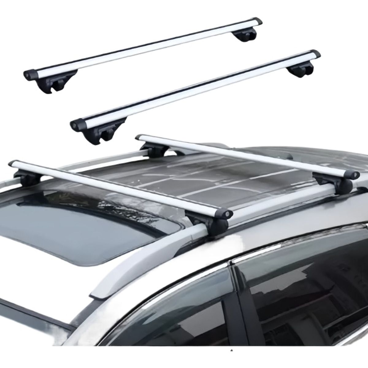 U BUY - Barra Porta Equipaje Universal Aluminio +llave 120 Cm