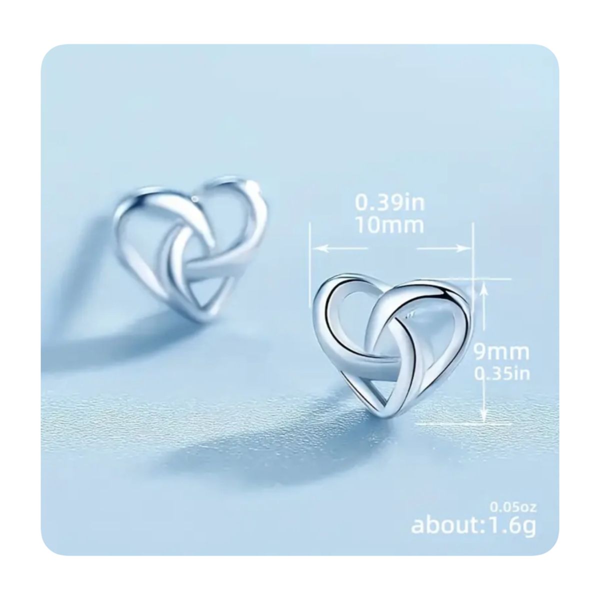 GENERICO - Aretes Acero - Corazon Entrelazado Plateado