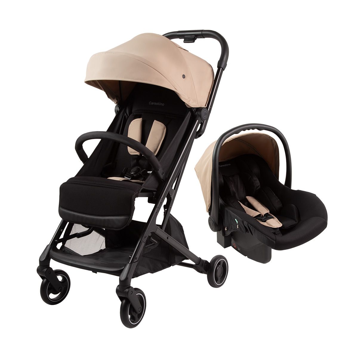 CARESTINO - Coche Easy Con porta bebé Carestino Greige