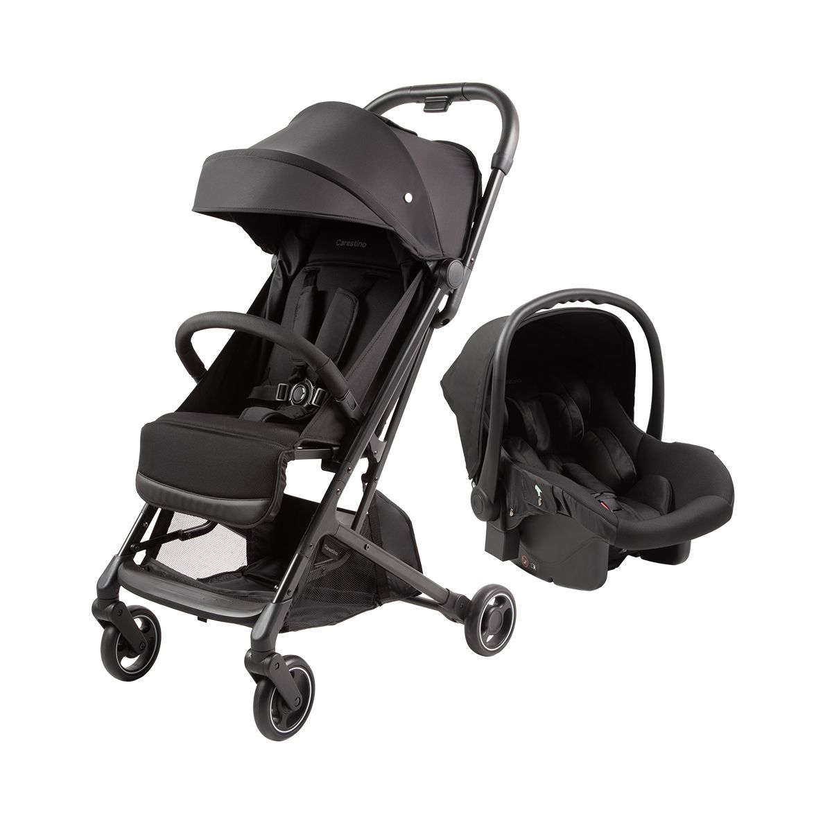CARESTINO - Coche Easy Con porta bebé Carestino Negro