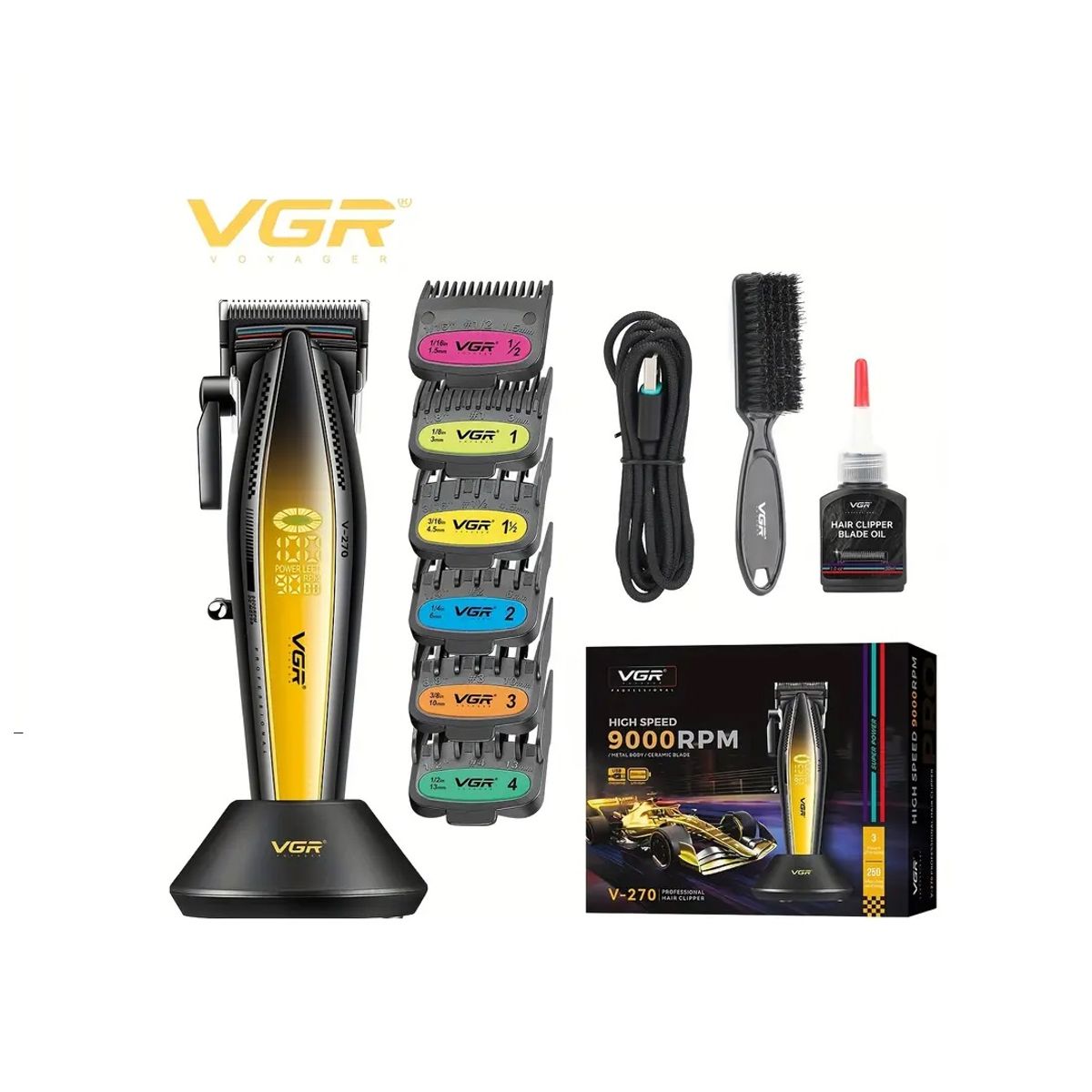 PREMIUM - Cortapelos profesionales 9000 RPM cuchilla ceramica Vgr 270 bajo ruido