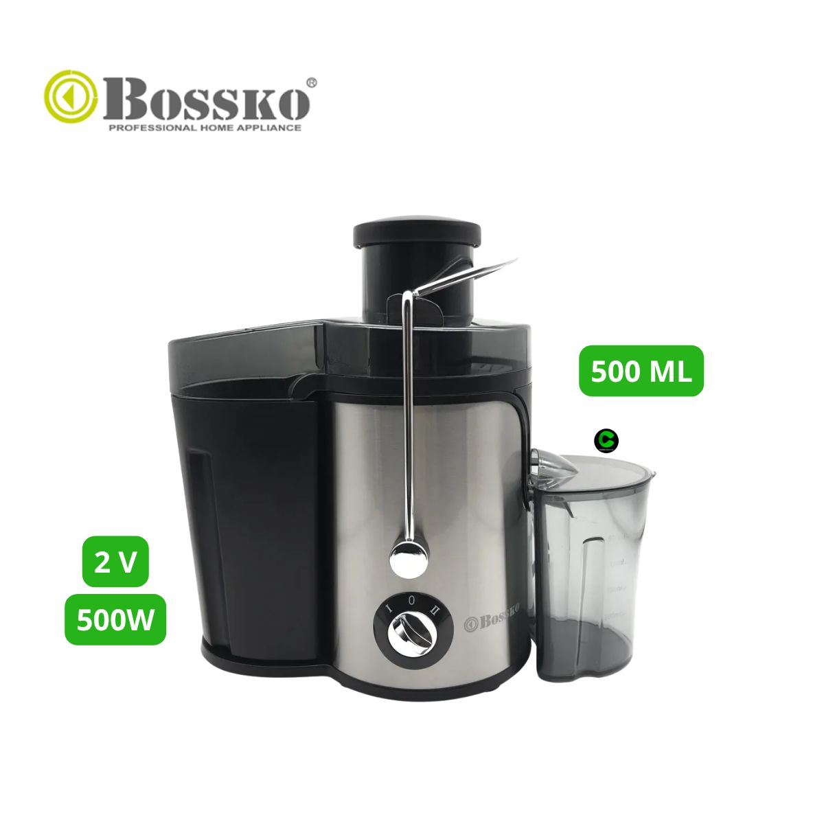 BOSSKO - Extractor De Jugos Bossko De 2 Velocidades BK-195EJ