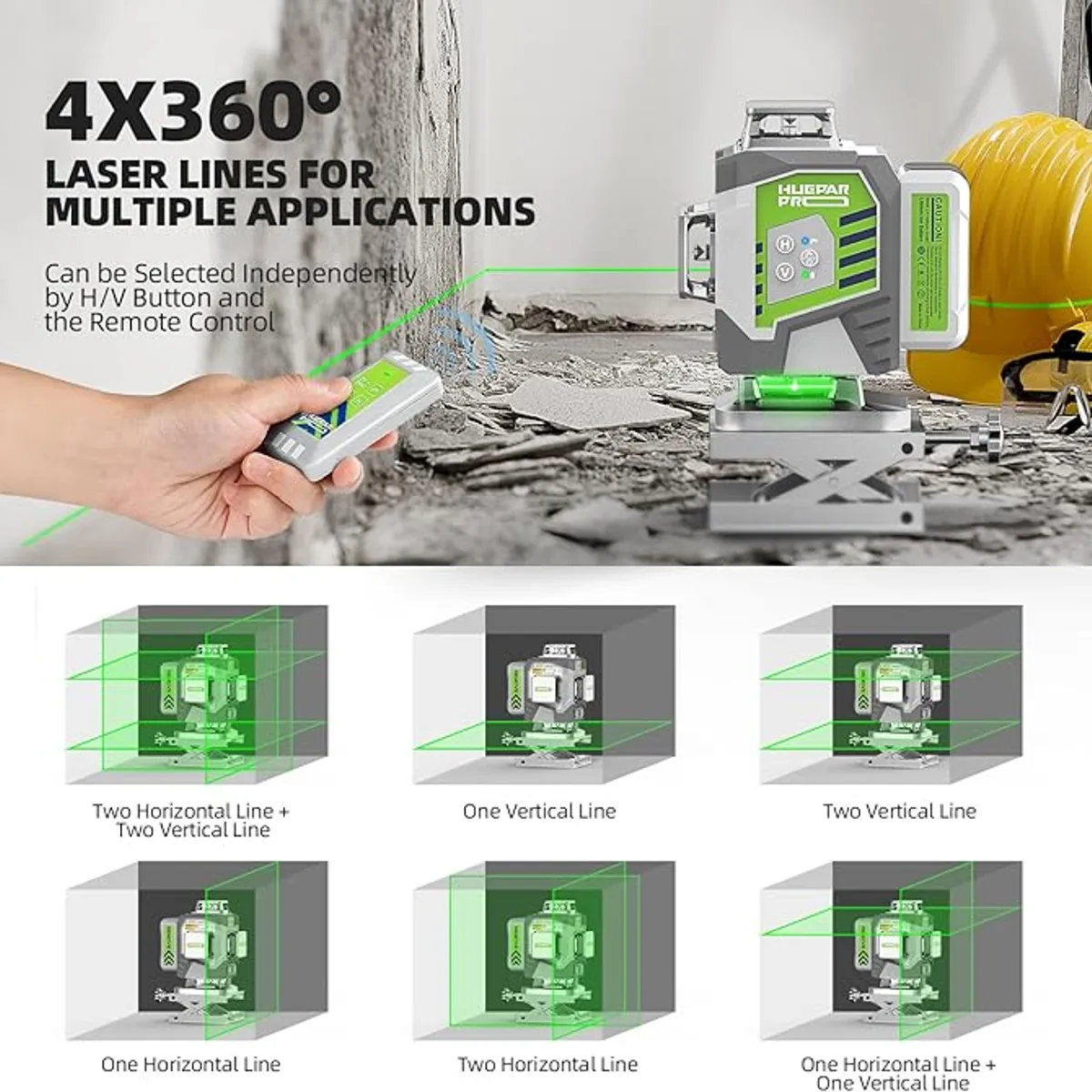HUEPAR - New Versión Nivel laser Huepar ZK04CG Batería 8,000 mA