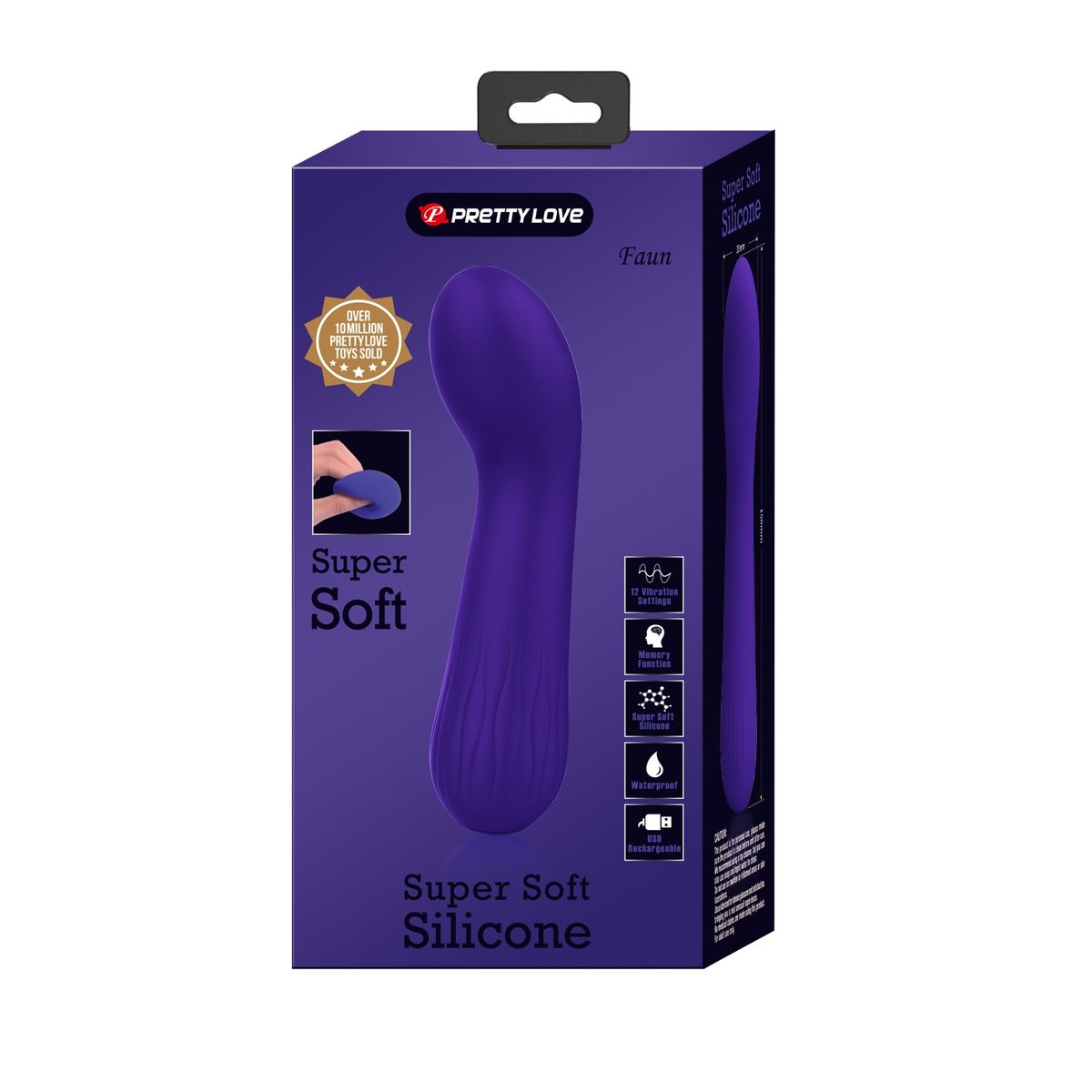 PRETTY LOVE - Vibrador Mujer Punto G Silicona Faun Super Suave Morado Carga USB