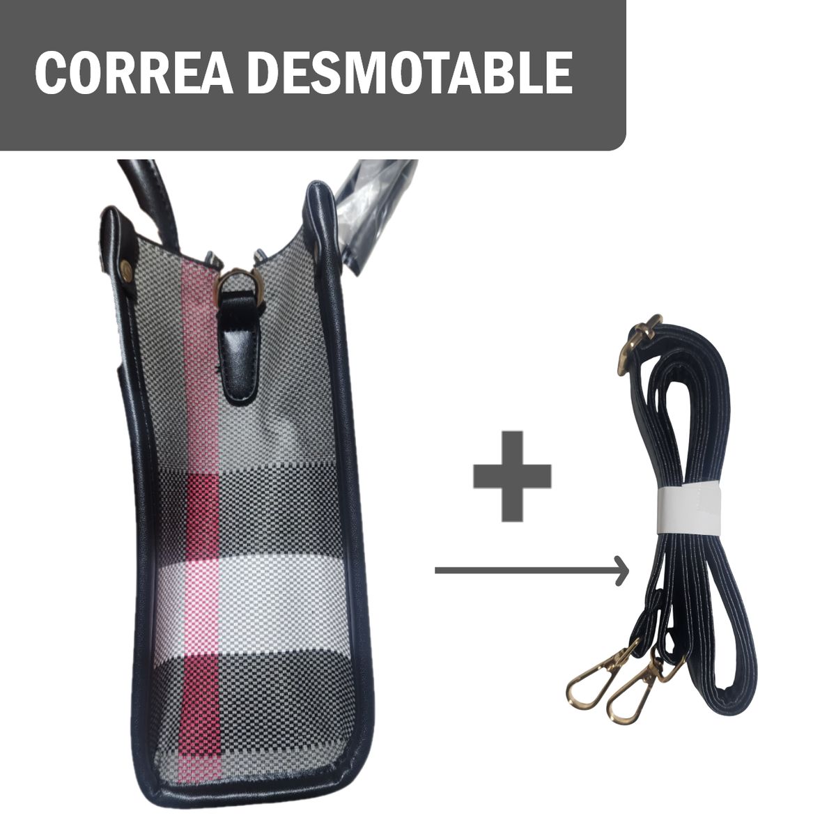 GENERICO - Bolso Cartera de Mano con Correa de Hombro Diseño Casual Elegante