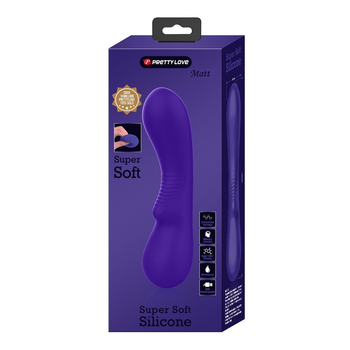 PRETTY LOVE - Vibrador Mujer Punto G Silicona Matt Super Suave Morado Carga USB