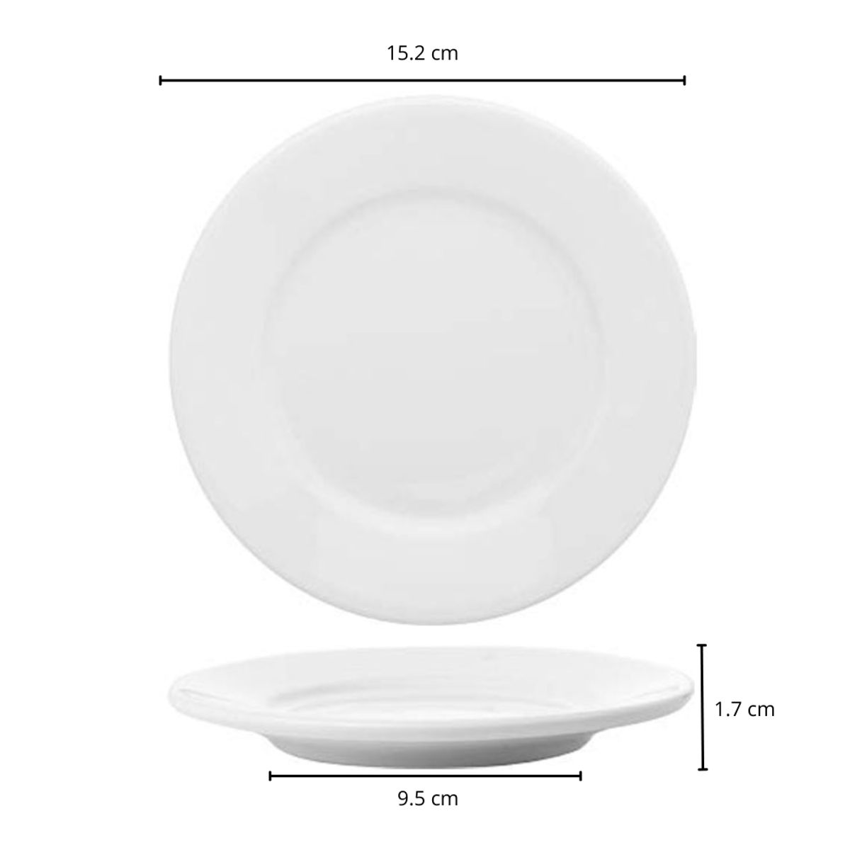 INSPIRA - Set 6 Platos de Cerámica Blanco Acabado Brilloso